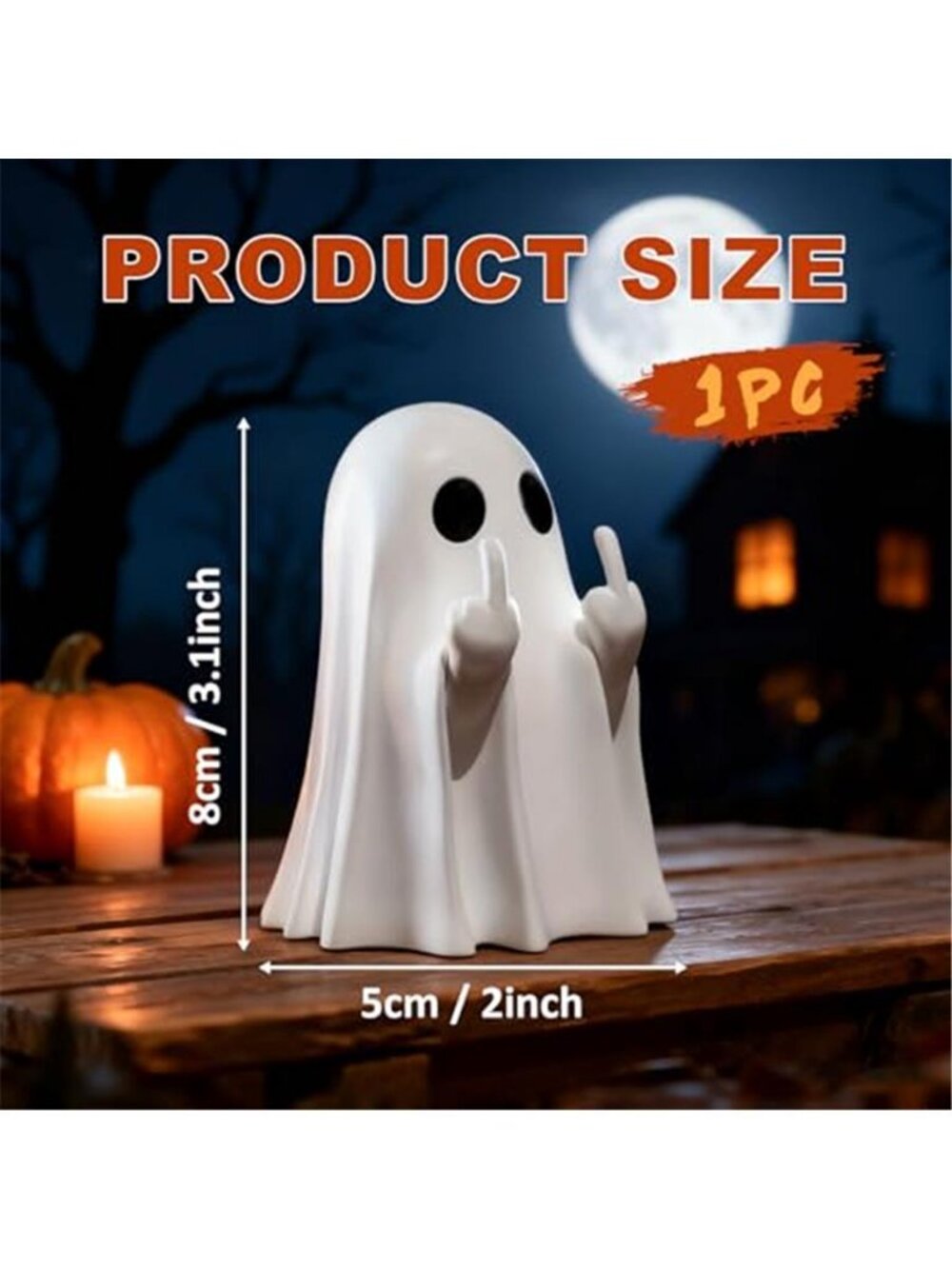 Halloween Ghost Figurine White Decorative Cute Finger Ghost Ornaments - Picture 2 of 6